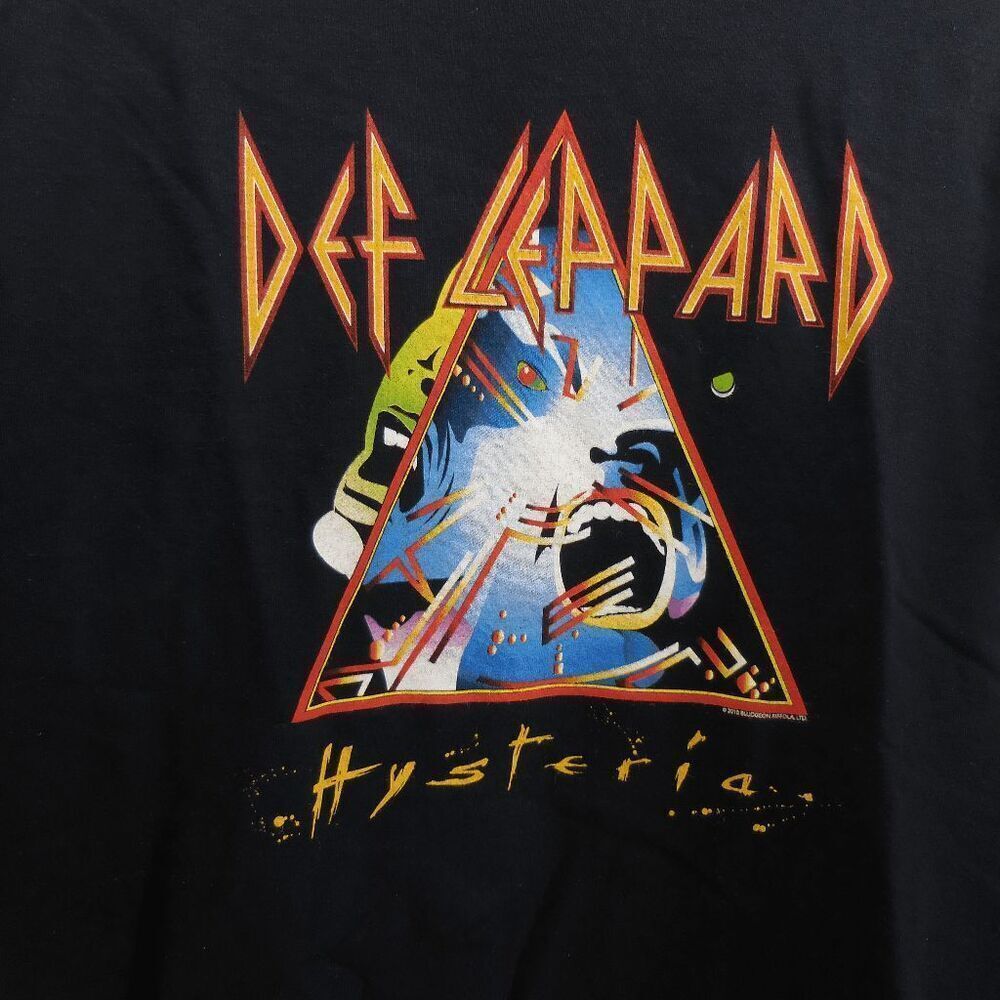 Def Leppard Hystria 1988 Tour Reprint Shirt from 2010 Gildan Tag Mens Medium EUC